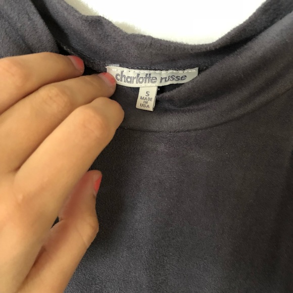 Grey Suede Body Con Dress Size S - Picture 3 of 4